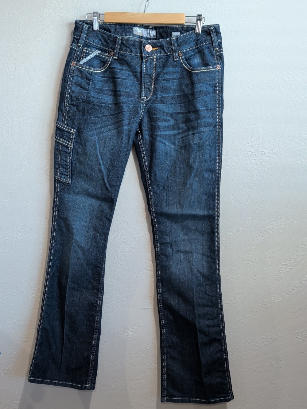 Ariat Dark Blue Boot Cut Jeans with Side Utility Pocket